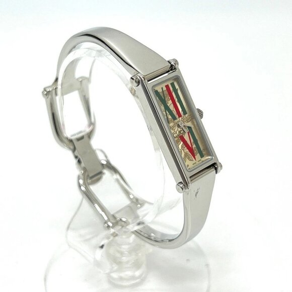 GUCCI 1500L Square Bangle watch quartz Wristwatch SS Silver main image 7